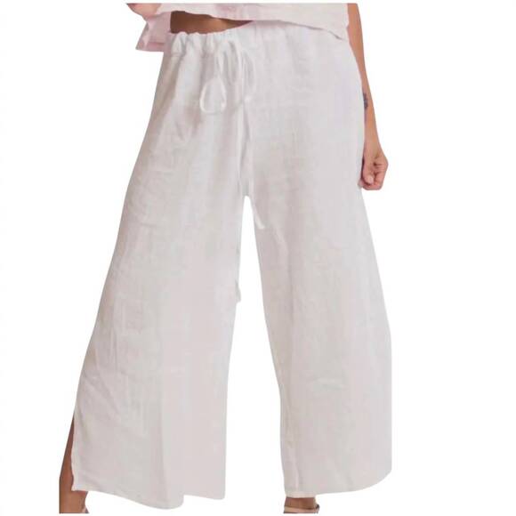 GIGI MODA Pants - NEW GIGI MODA flo linen capri pants in white